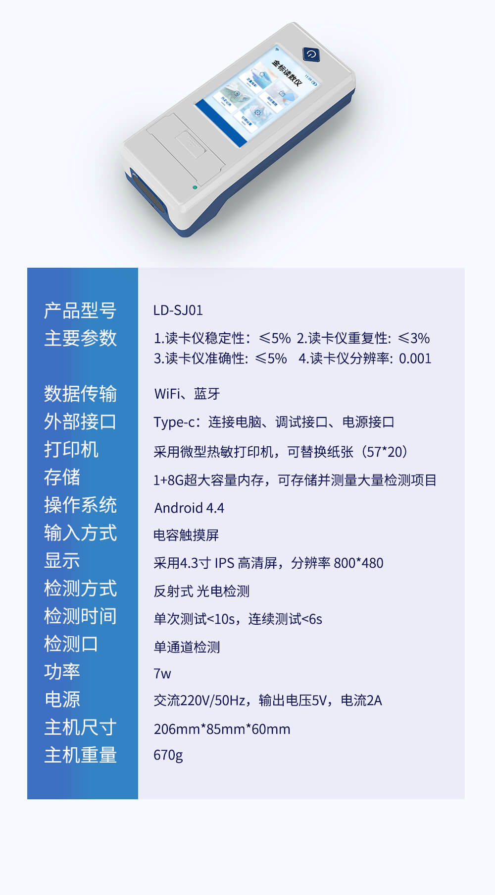 多通道金标读数仪